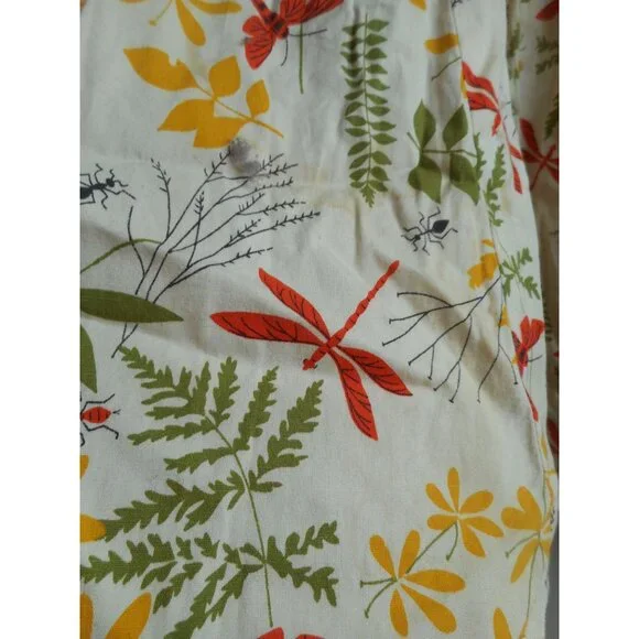 Vintage Circle Skirt Sz S Handmade Floral dragonflies Ants button front  Estate - Picture 5 of 9